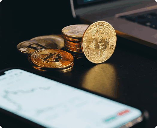 stacked bitcoin coins Immediate Growth trading