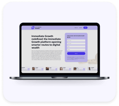 Immediate Growth investment platform website interface